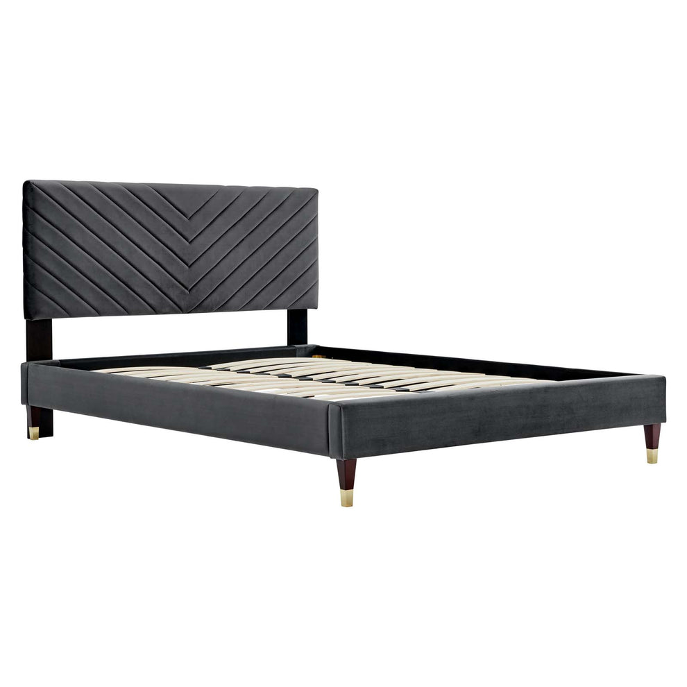 Roxanne Performance Velvet Queen Platform Bed By Modway - MOD-6286 | Beds | Modishstore - 3