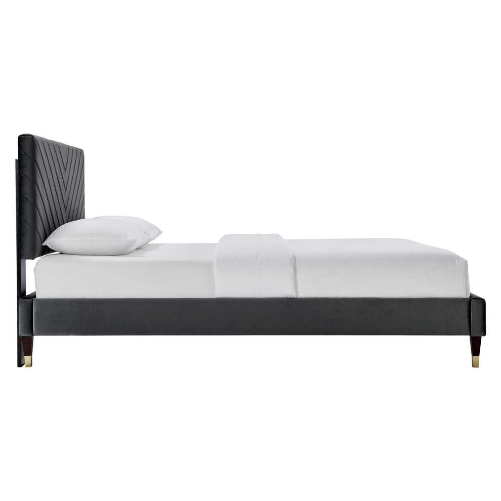Roxanne Performance Velvet Queen Platform Bed By Modway - MOD-6286 | Beds | Modishstore - 4