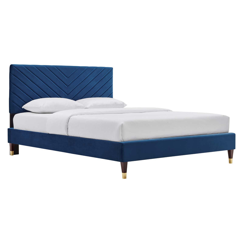 Roxanne Performance Velvet Queen Platform Bed By Modway - MOD-6286 | Beds | Modishstore - 11