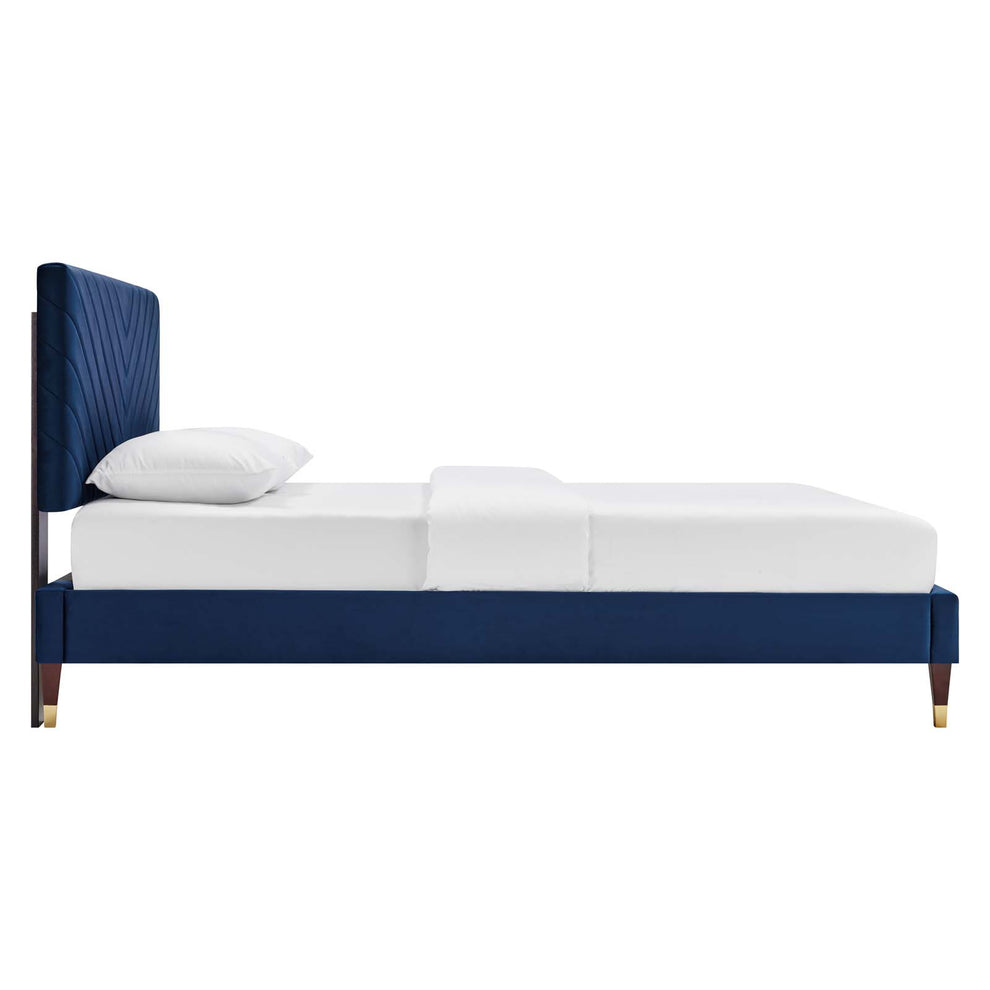 Roxanne Performance Velvet Queen Platform Bed By Modway - MOD-6286 | Beds | Modishstore - 12