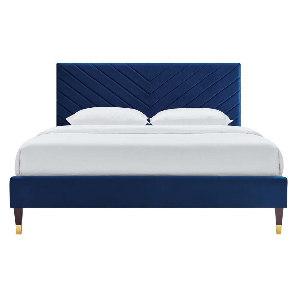 Roxanne Performance Velvet Queen Platform Bed By Modway - MOD-6286 | Beds | Modishstore - 13