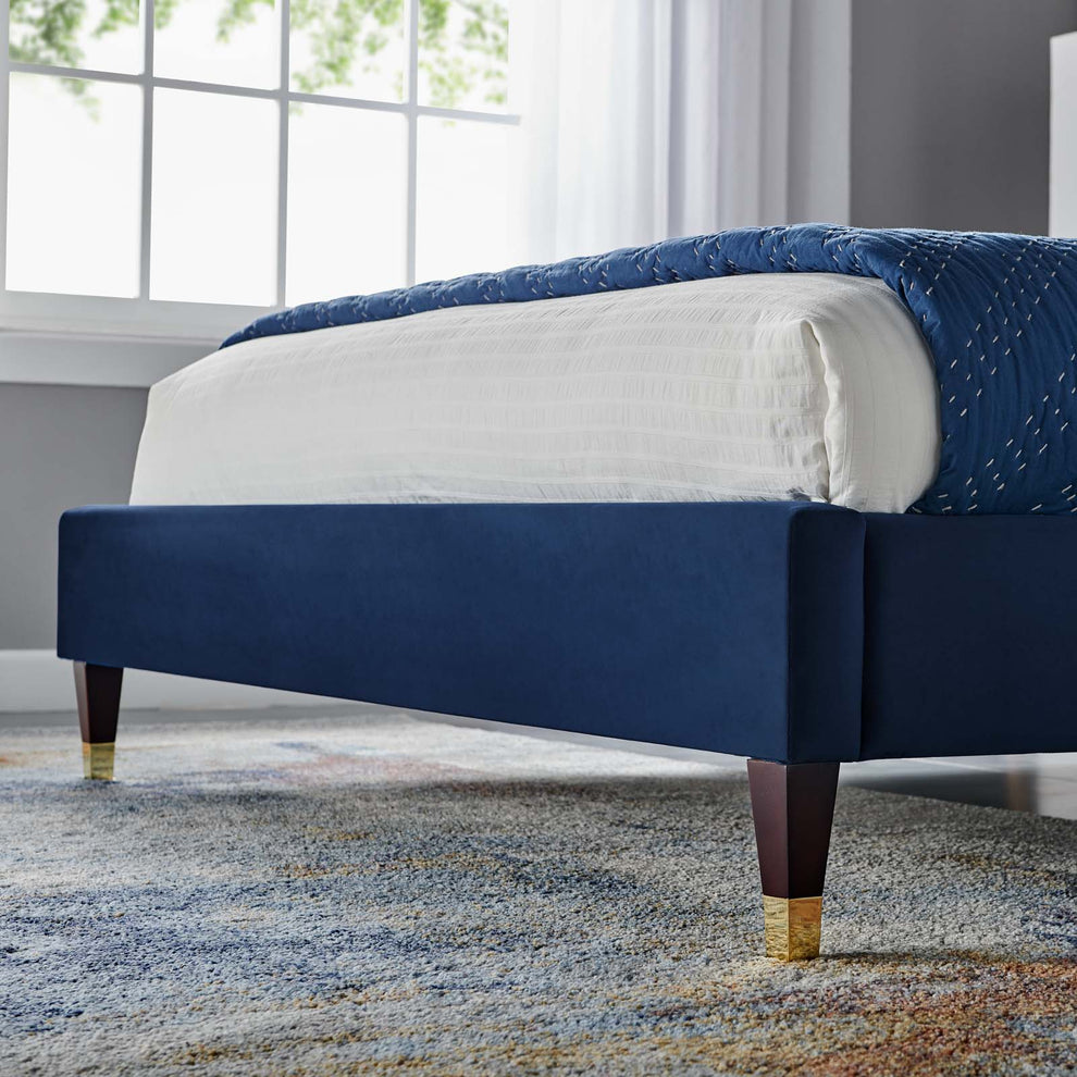 Roxanne Performance Velvet Queen Platform Bed By Modway - MOD-6286 | Beds | Modishstore - 15