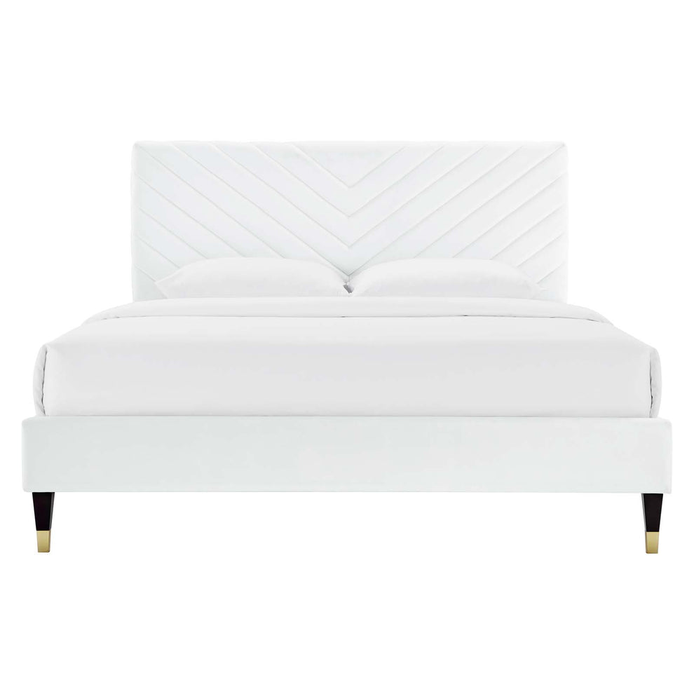 Roxanne Performance Velvet Queen Platform Bed By Modway - MOD-6286 | Beds | Modishstore - 25