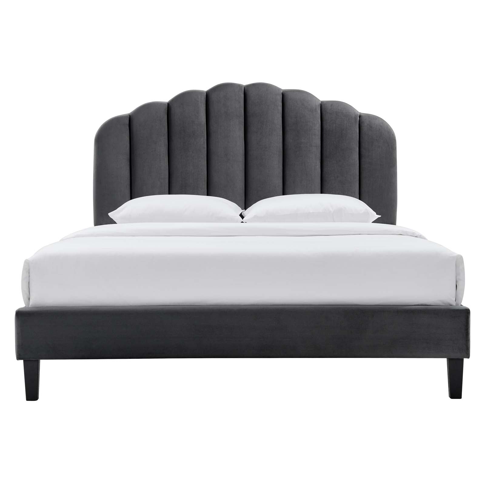 Daisy Performance Velvet Queen Platform Bed By Modway - MOD-6287 | Beds | Modishstore - 4