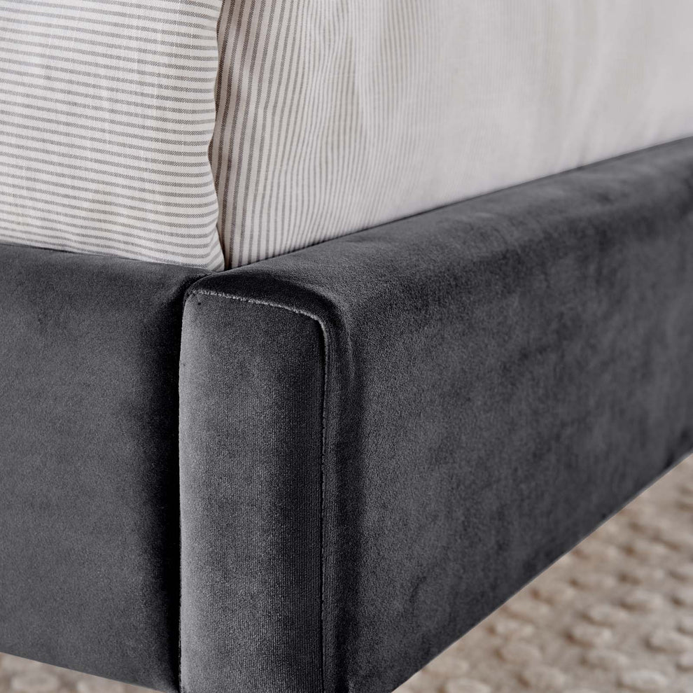 Daisy Performance Velvet Queen Platform Bed By Modway - MOD-6287 | Beds | Modishstore - 7
