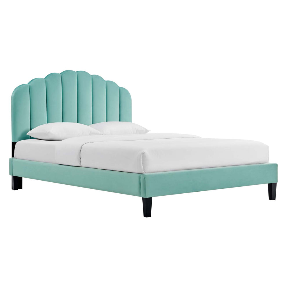 Daisy Performance Velvet Queen Platform Bed By Modway - MOD-6287 | Beds | Modishstore - 28
