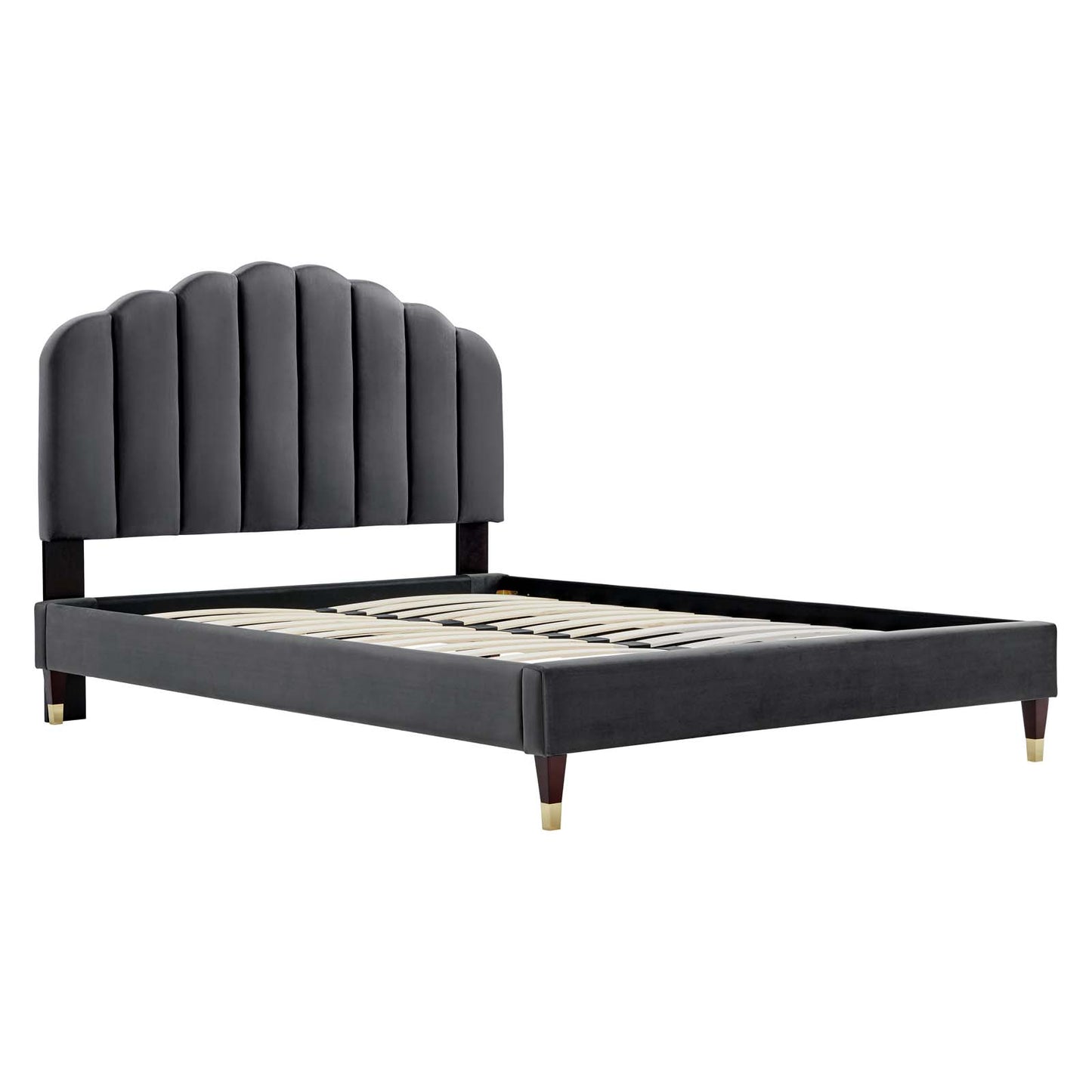 Daisy Performance Velvet Queen Platform Bed By Modway - MOD-6288 | Beds | Modishstore - 3