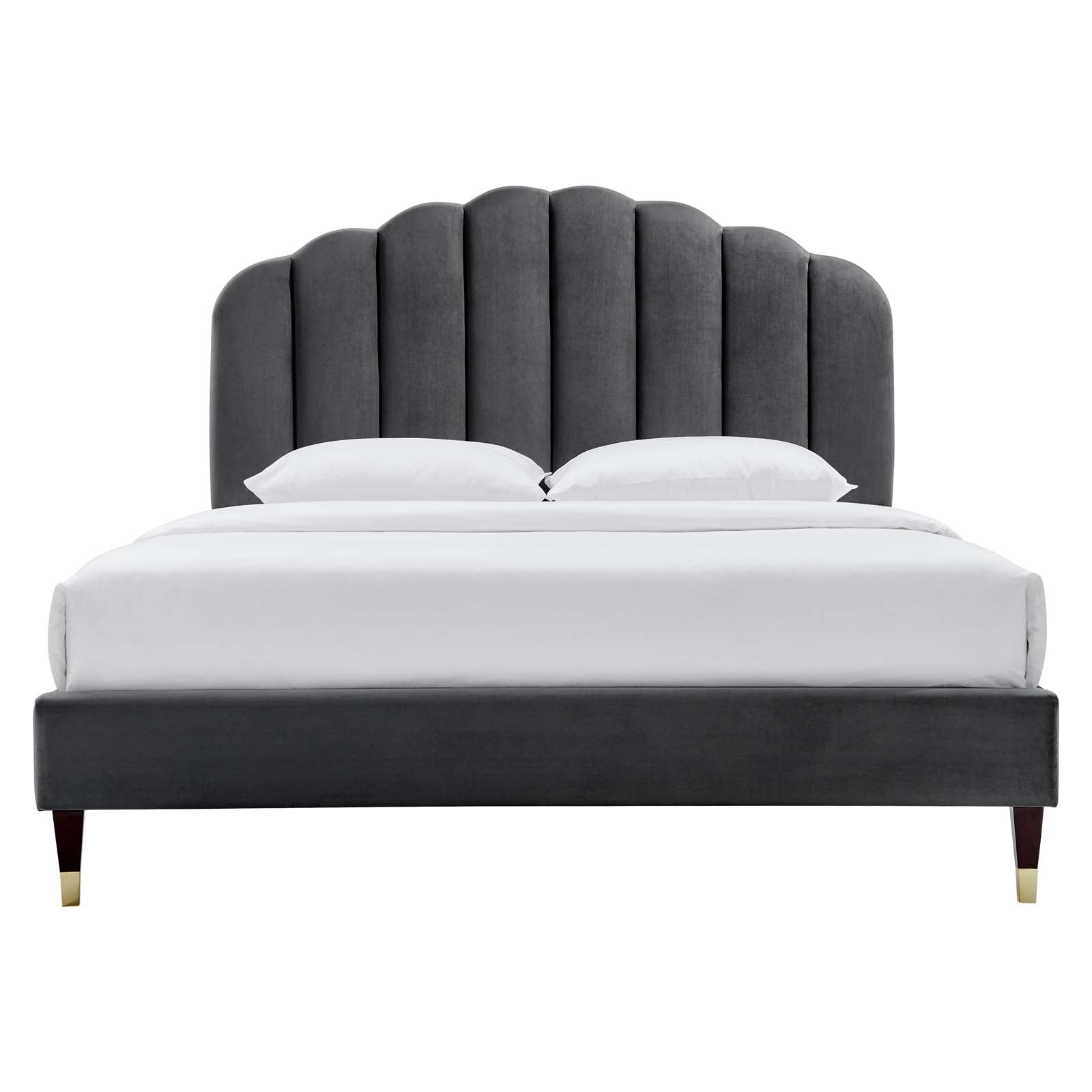 Daisy Performance Velvet Queen Platform Bed By Modway - MOD-6288 | Beds | Modishstore - 5