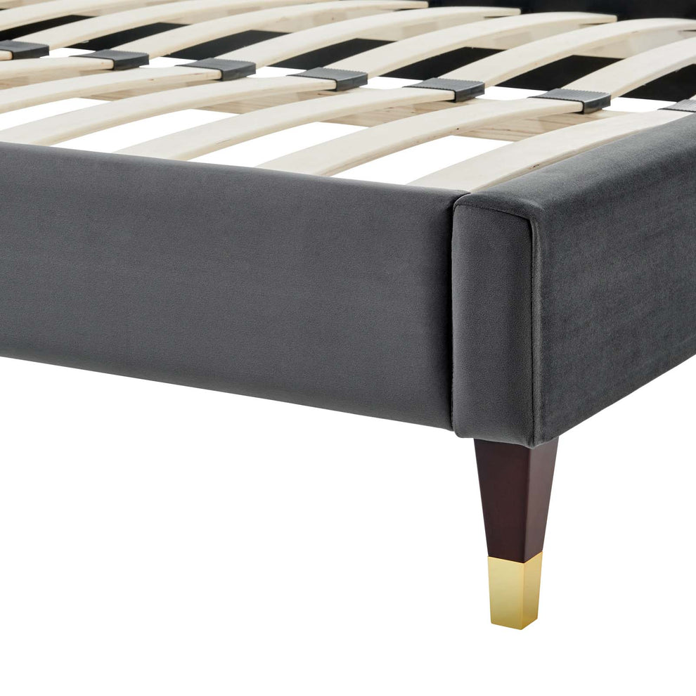 Daisy Performance Velvet Queen Platform Bed By Modway - MOD-6288 | Beds | Modishstore - 7