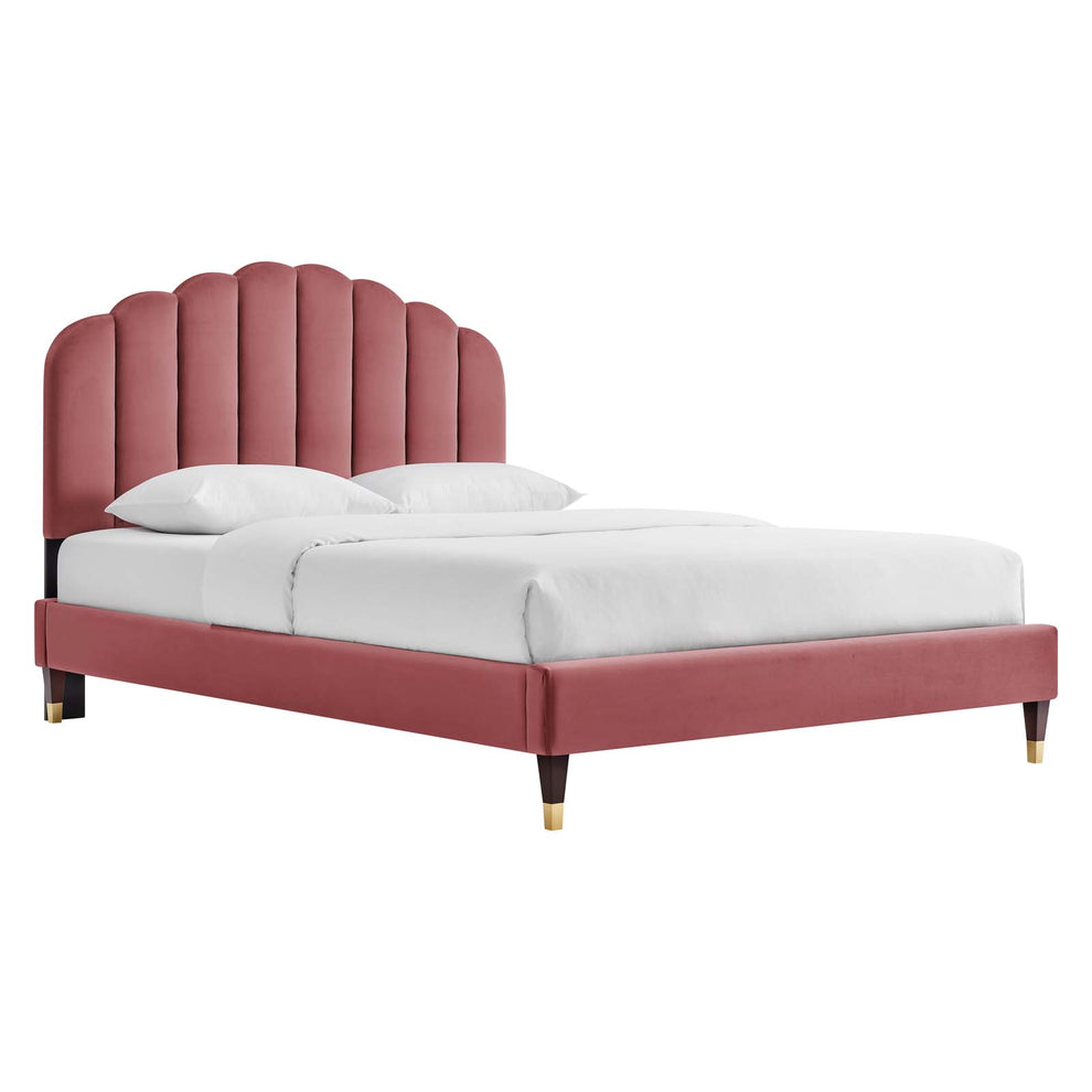 Daisy Performance Velvet Queen Platform Bed By Modway - MOD-6288 | Beds | Modishstore - 8