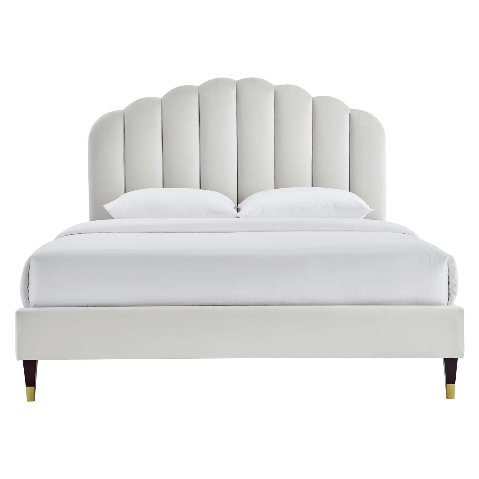 Daisy Performance Velvet Queen Platform Bed By Modway - MOD-6288 | Beds | Modishstore - 16