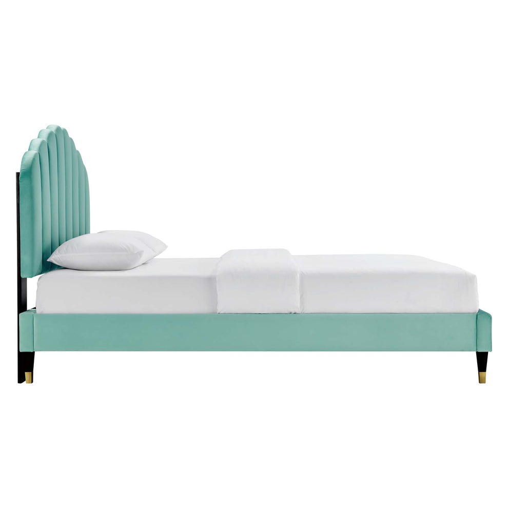 Daisy Performance Velvet Queen Platform Bed By Modway - MOD-6288 | Beds | Modishstore - 22