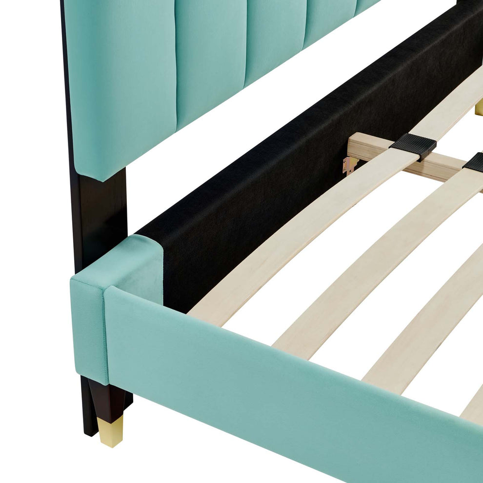 Daisy Performance Velvet Queen Platform Bed By Modway - MOD-6288 | Beds | Modishstore - 24