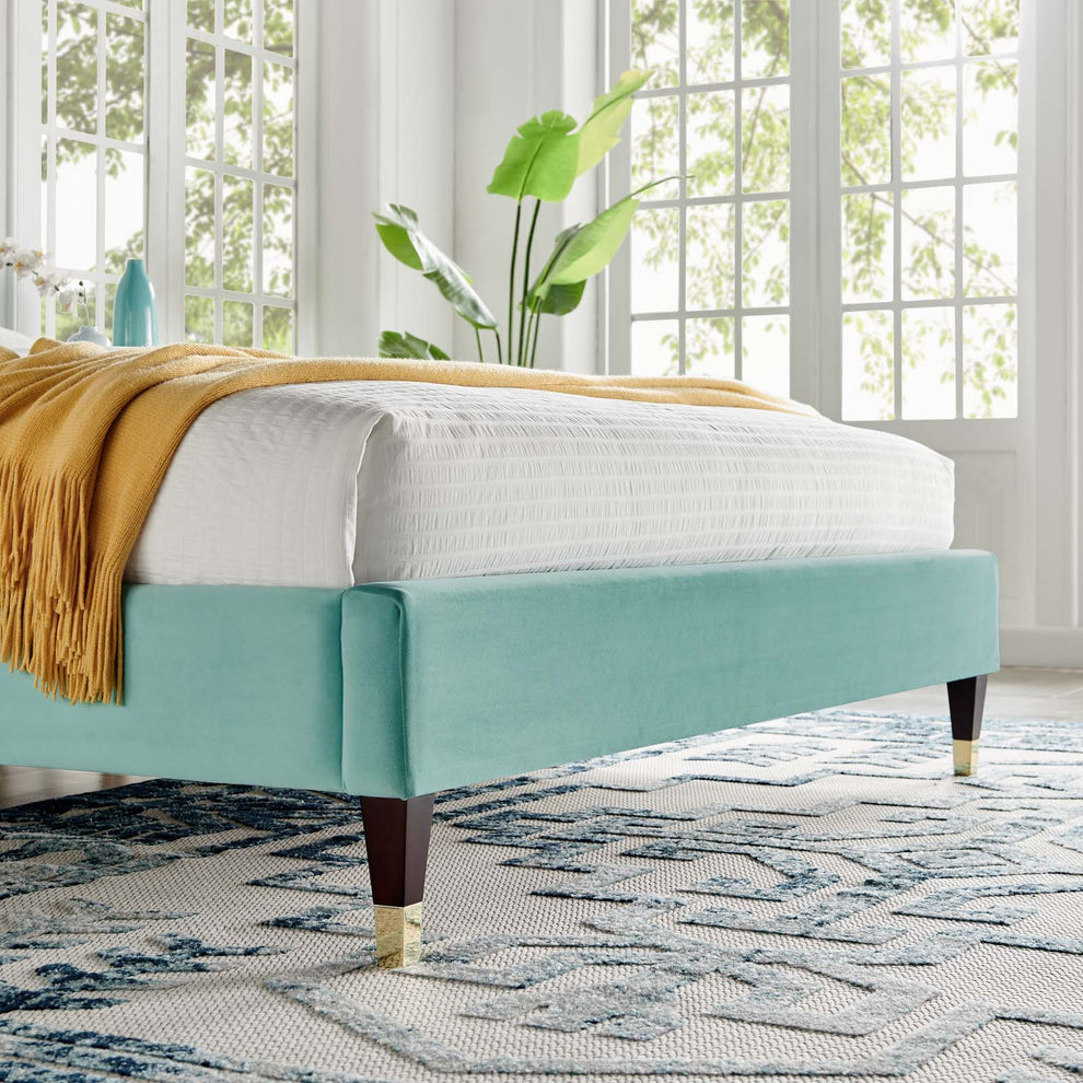 Daisy Performance Velvet Queen Platform Bed By Modway - MOD-6288 | Beds | Modishstore - 25