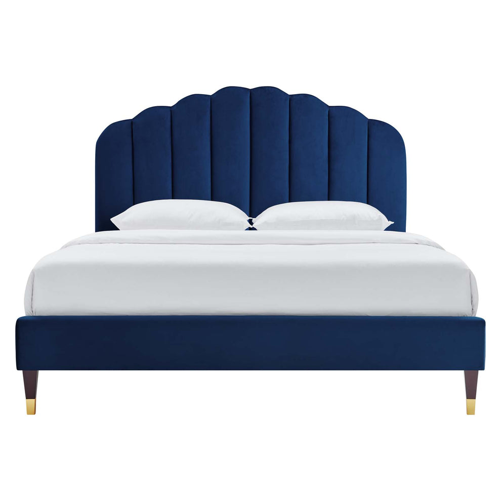 Daisy Performance Velvet Queen Platform Bed By Modway - MOD-6288 | Beds | Modishstore - 30