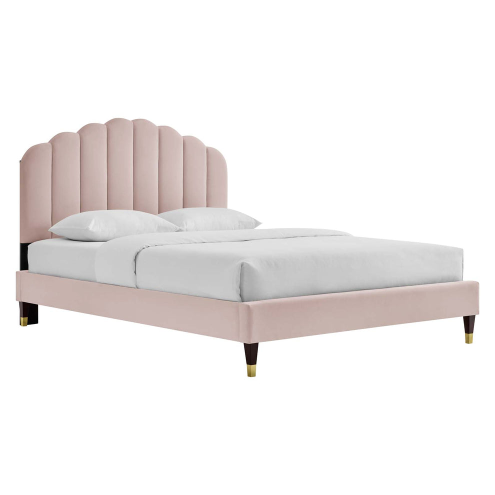 Daisy Performance Velvet Queen Platform Bed By Modway - MOD-6288 | Beds | Modishstore - 32