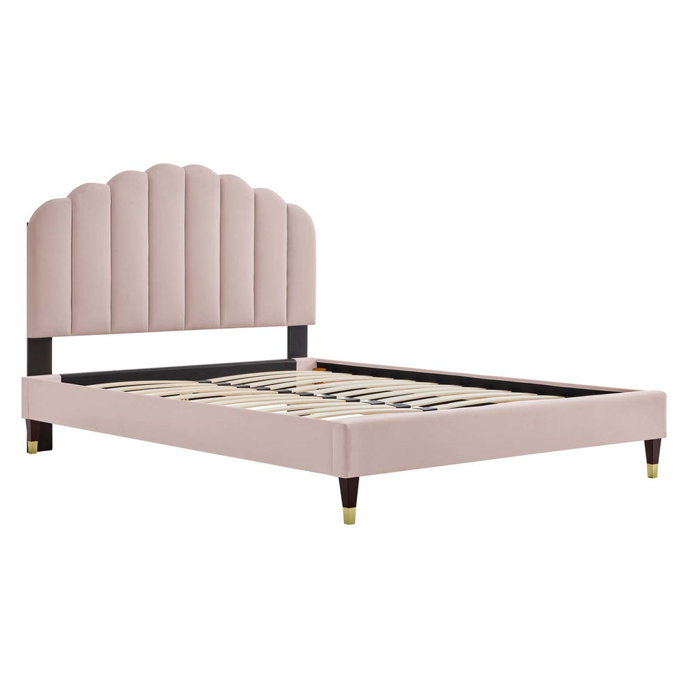 Daisy Performance Velvet Queen Platform Bed By Modway - MOD-6288 | Beds | Modishstore - 33