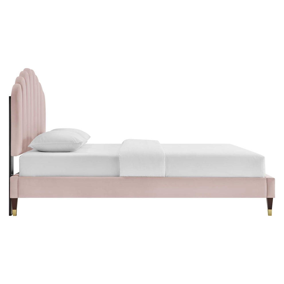 Daisy Performance Velvet Queen Platform Bed By Modway - MOD-6288 | Beds | Modishstore - 34