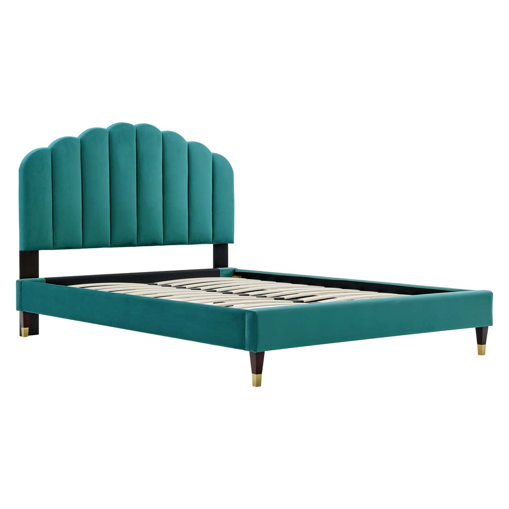 Daisy Performance Velvet Queen Platform Bed By Modway - MOD-6288 | Beds | Modishstore - 39