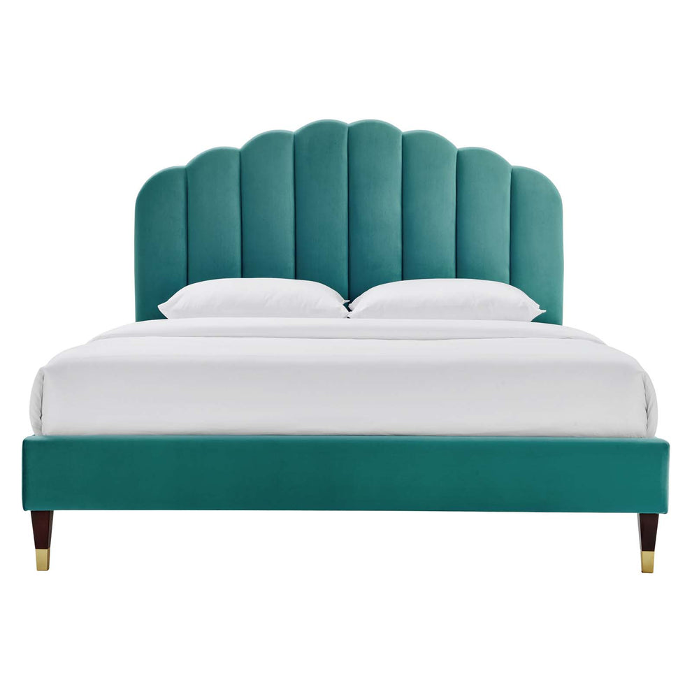 Daisy Performance Velvet Queen Platform Bed By Modway - MOD-6288 | Beds | Modishstore - 41