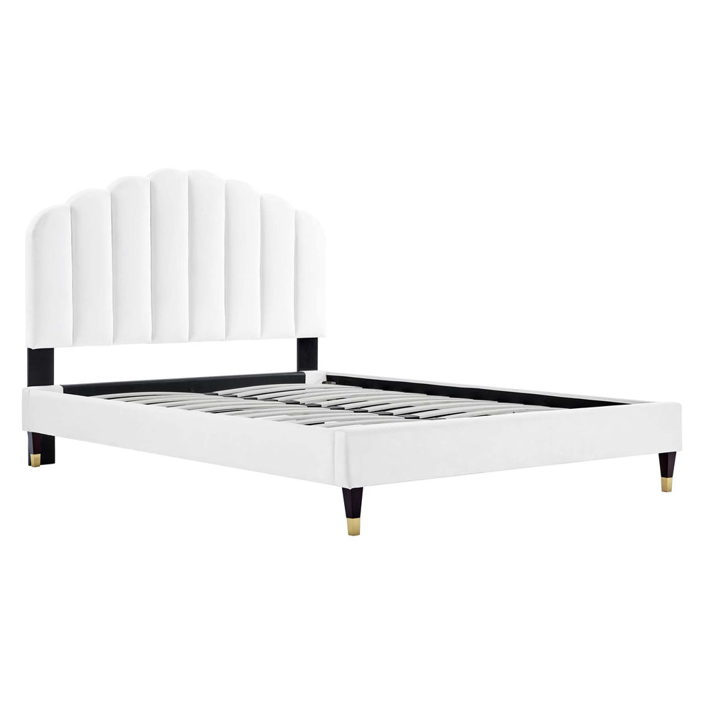 Daisy Performance Velvet Queen Platform Bed By Modway - MOD-6288 | Beds | Modishstore - 44
