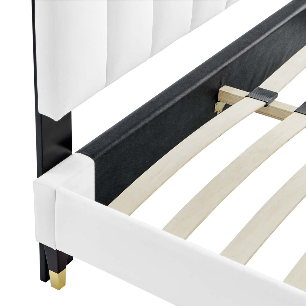 Daisy Performance Velvet Queen Platform Bed By Modway - MOD-6288 | Beds | Modishstore - 48
