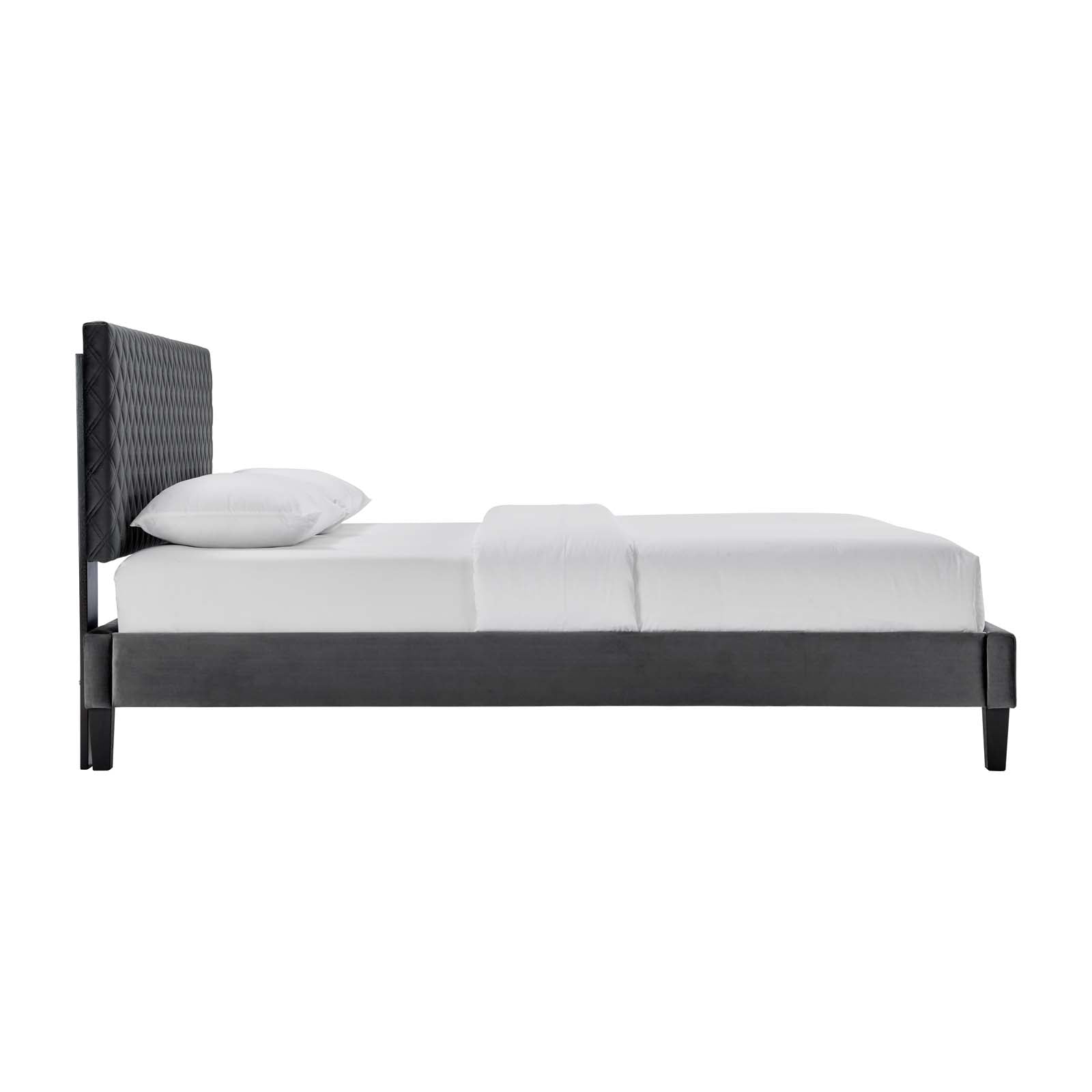 Garcelle Performance Velvet Queen Platform Bed By Modway - MOD-6289 | Beds | Modishstore - 2