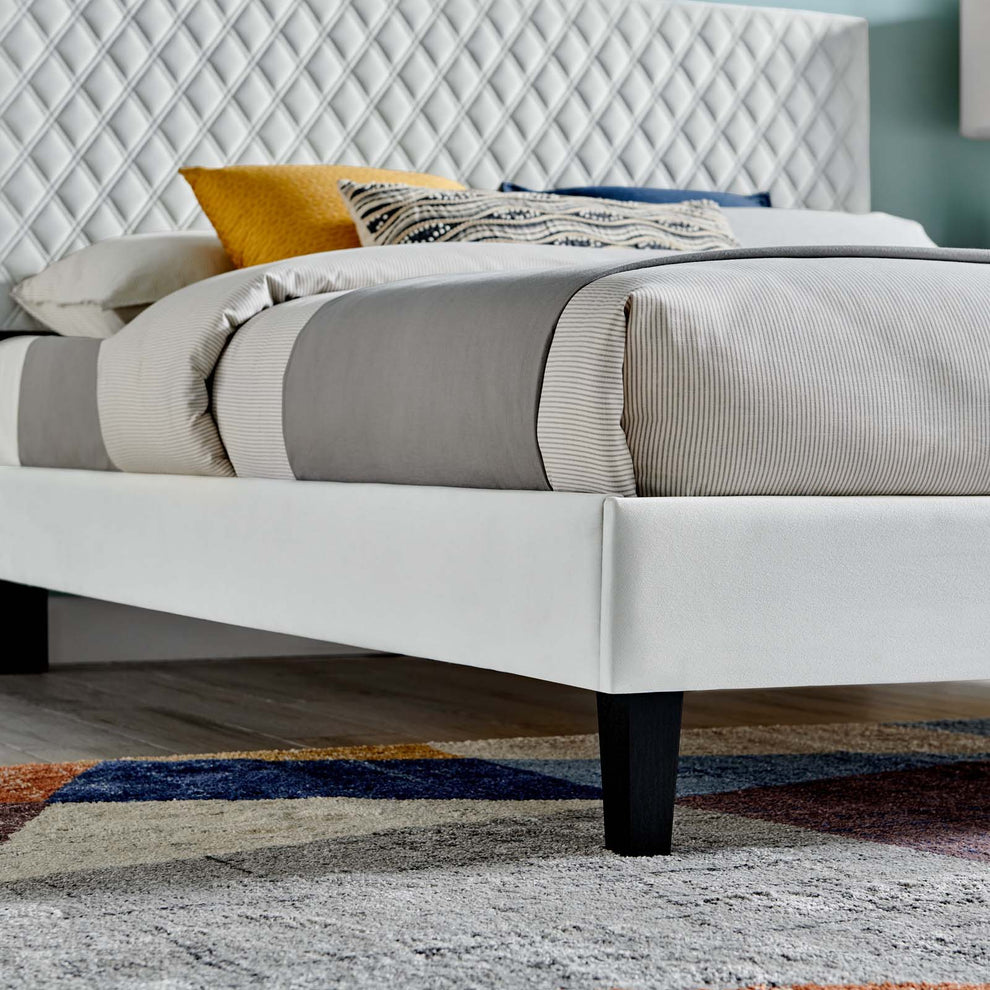 Garcelle Performance Velvet Queen Platform Bed By Modway - MOD-6289 | Beds | Modishstore - 23