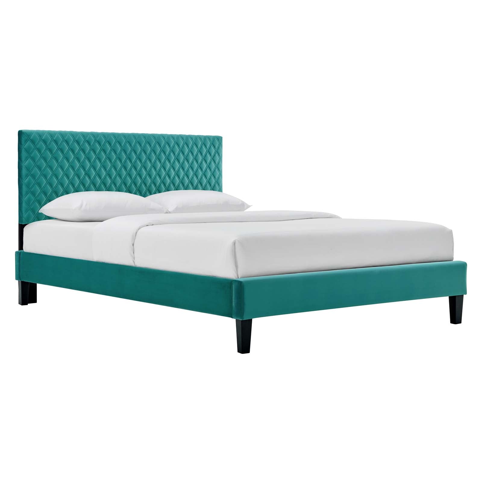 Garcelle Performance Velvet Queen Platform Bed By Modway - MOD-6289 | Beds | Modishstore - 52