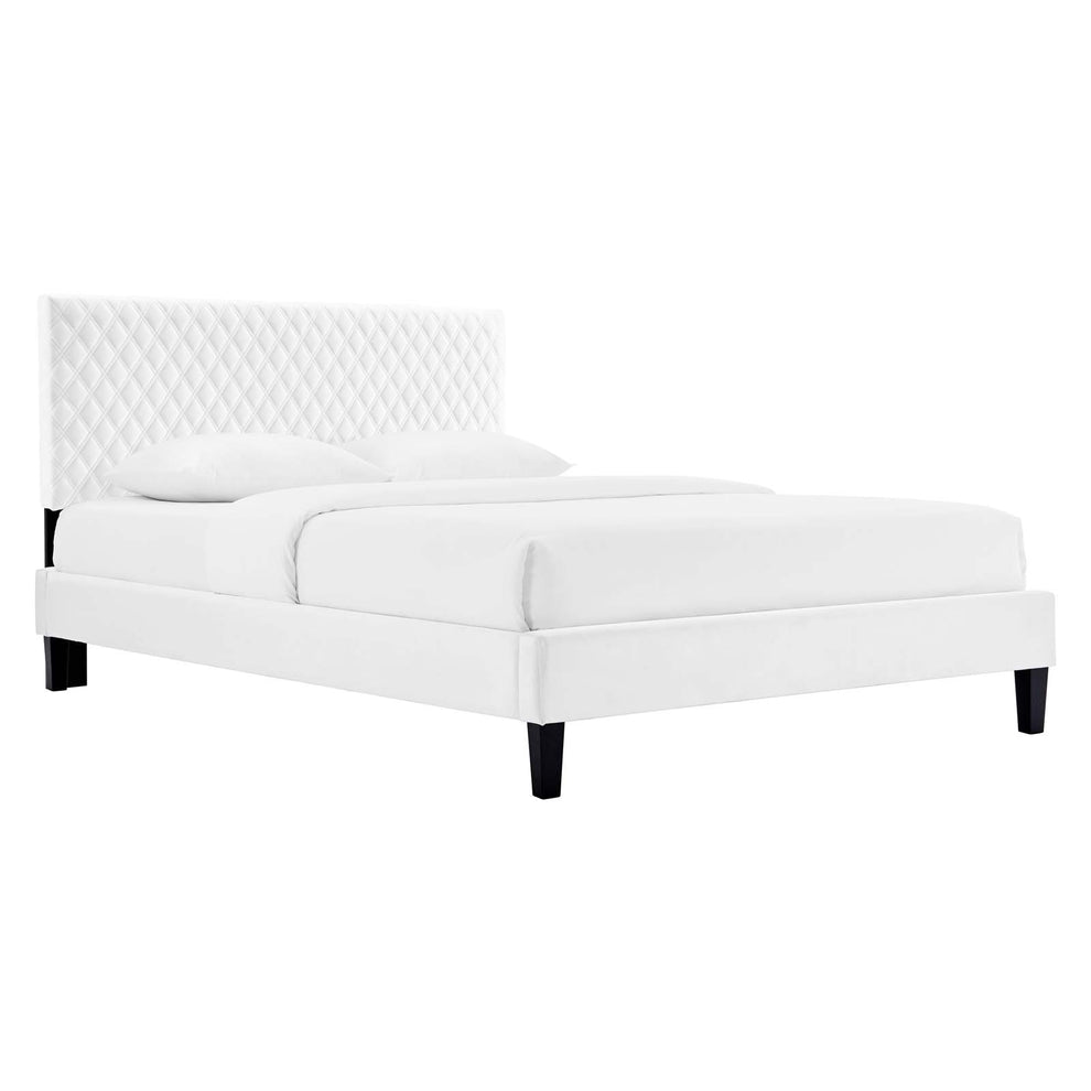 Garcelle Performance Velvet Queen Platform Bed By Modway - MOD-6289 | Beds | Modishstore - 61