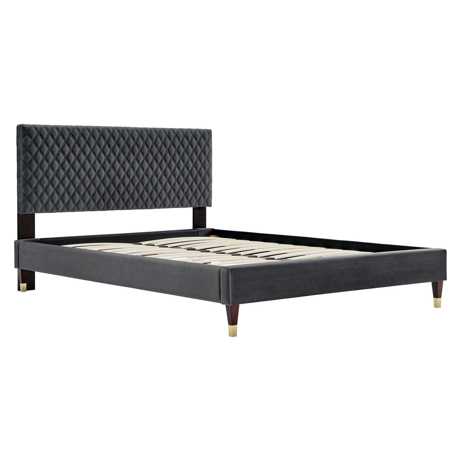 Garcelle Performance Velvet Queen Platform Bed By Modway - MOD-6290 | Beds | Modishstore - 3