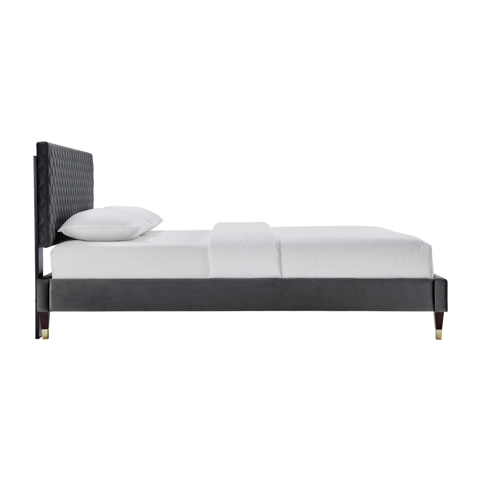 Garcelle Performance Velvet Queen Platform Bed By Modway - MOD-6290 | Beds | Modishstore - 4