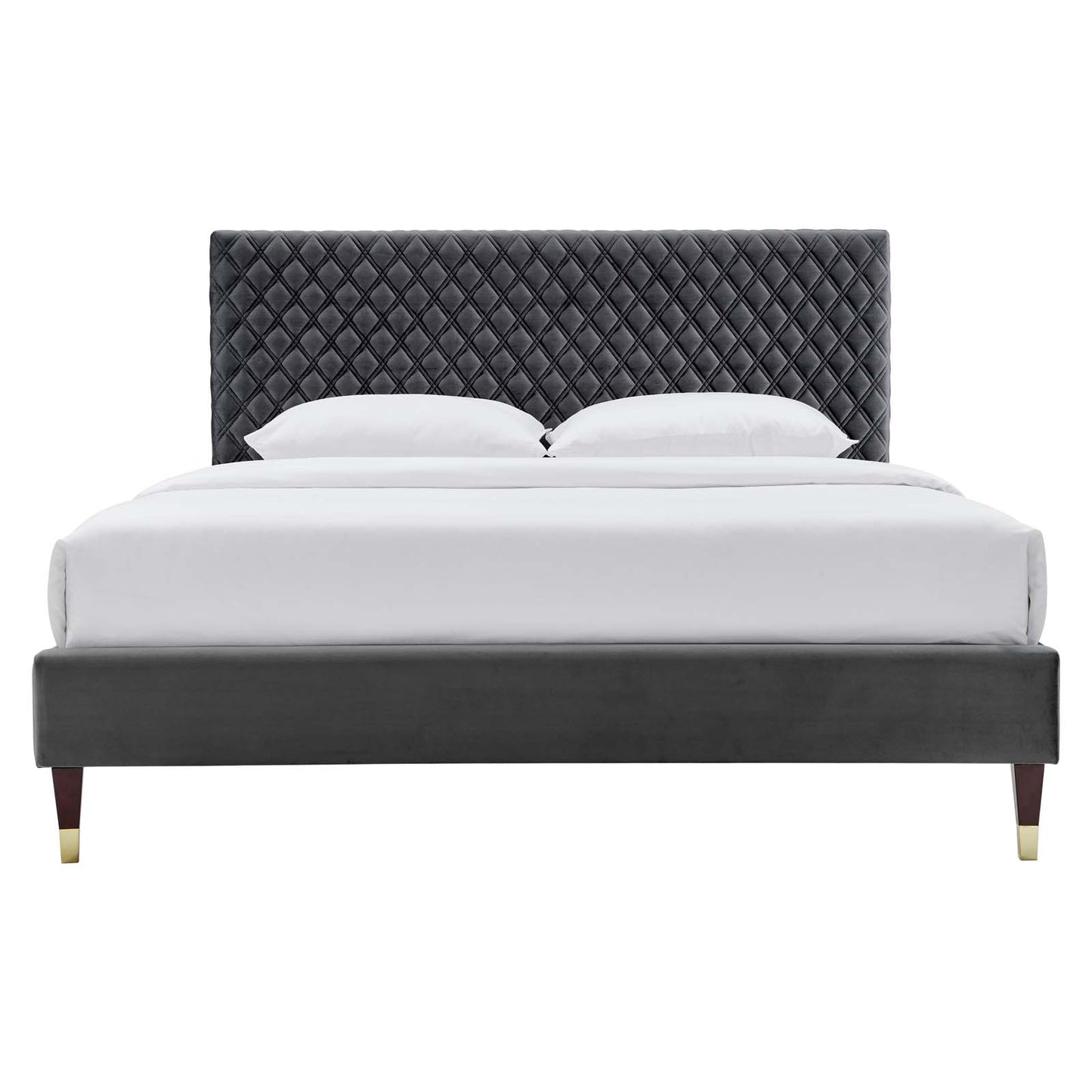 Garcelle Performance Velvet Queen Platform Bed By Modway - MOD-6290 | Beds | Modishstore - 5