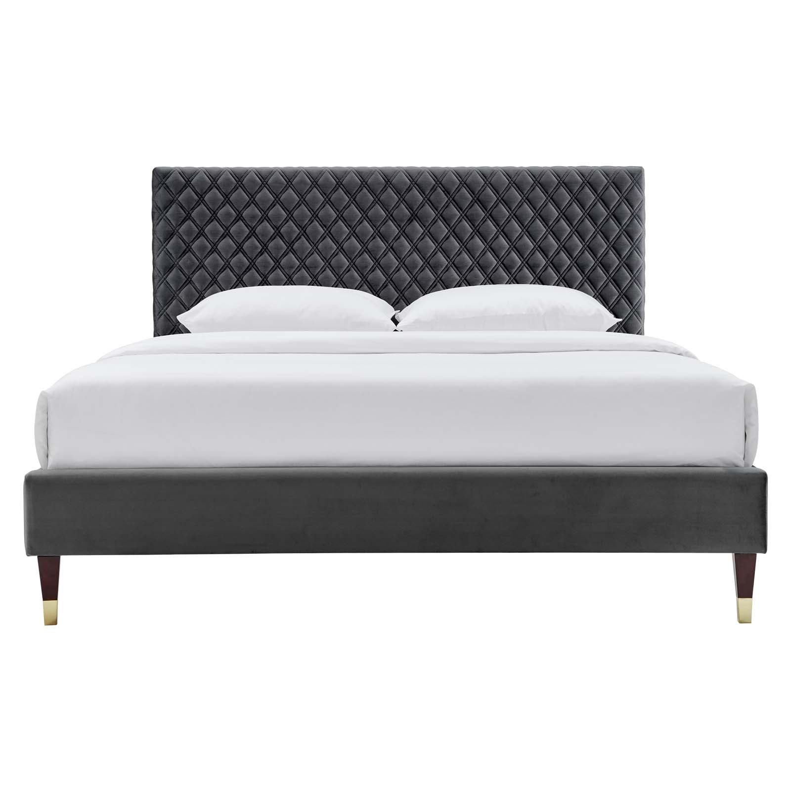 Garcelle Performance Velvet Queen Platform Bed By Modway - MOD-6290 | Beds | Modishstore - 5