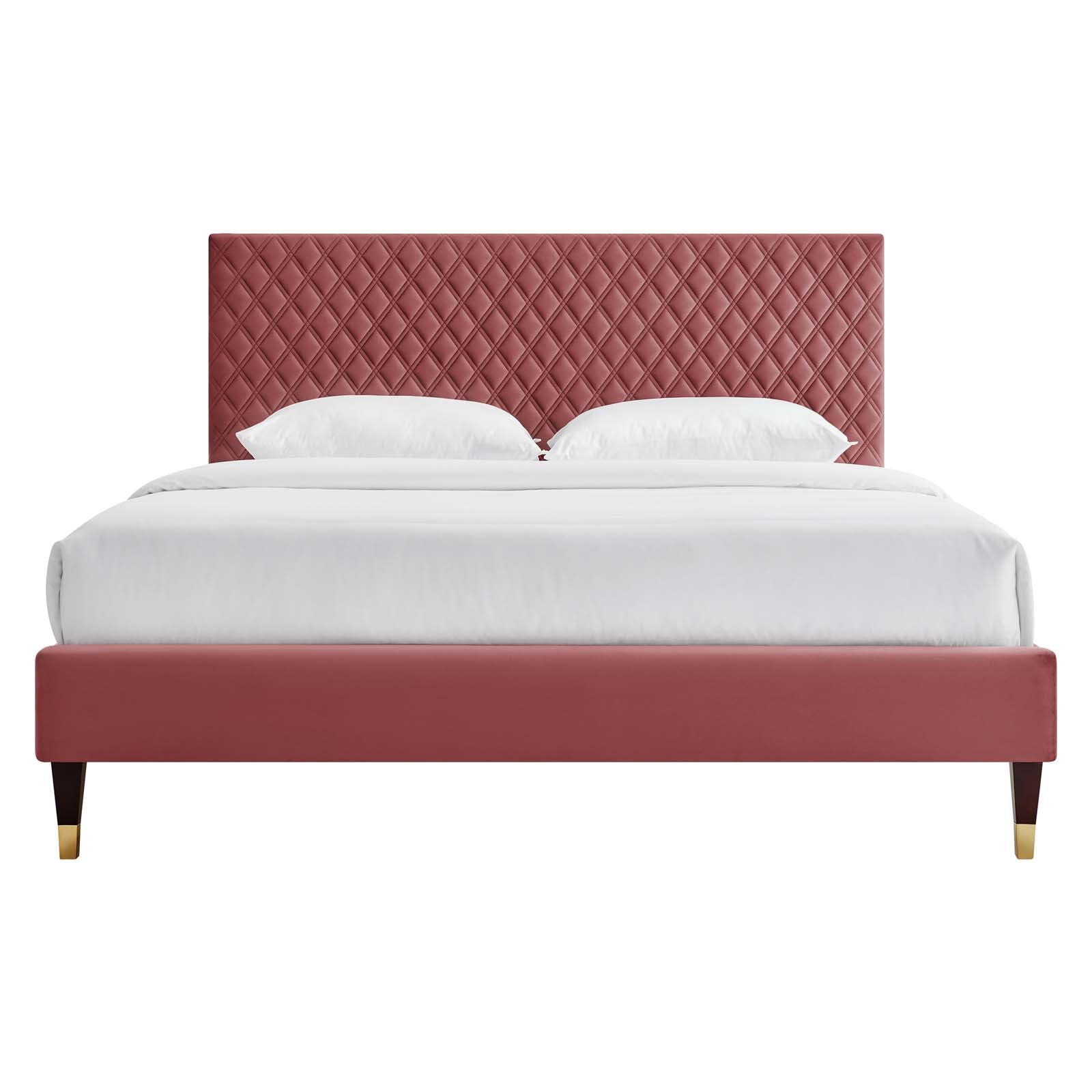 Garcelle Performance Velvet Queen Platform Bed By Modway - MOD-6290 | Beds | Modishstore - 10