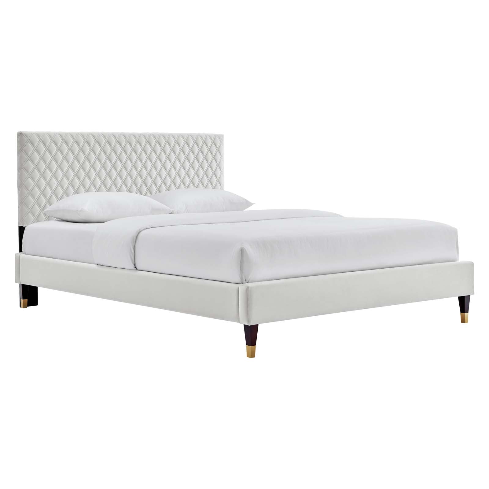 Garcelle Performance Velvet Queen Platform Bed By Modway - MOD-6290 | Beds | Modishstore - 14