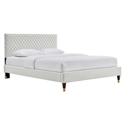Garcelle Performance Velvet Queen Platform Bed By Modway - MOD-6290 | Beds | Modishstore - 14