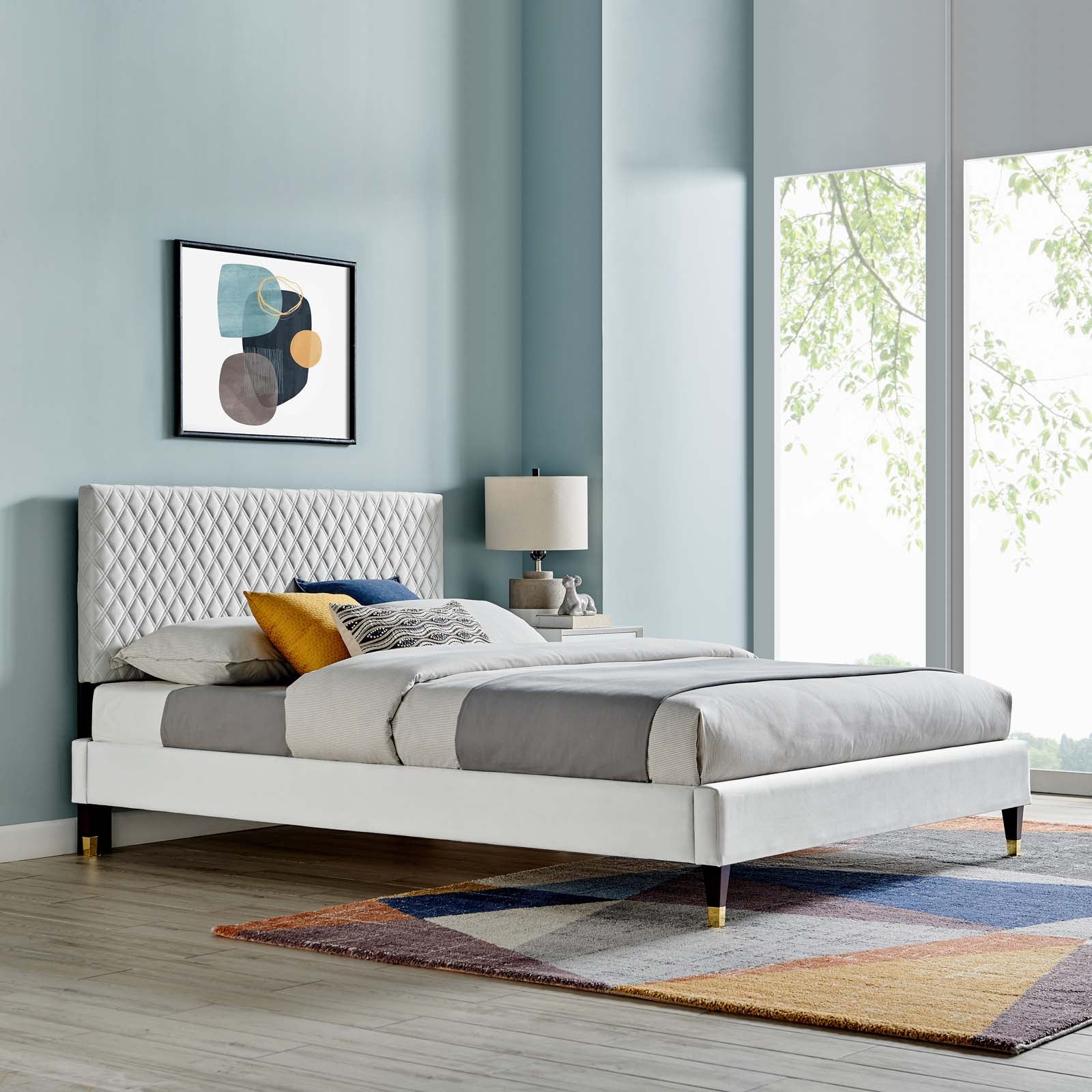 Garcelle Performance Velvet Queen Platform Bed By Modway - MOD-6290 | Beds | Modishstore - 19