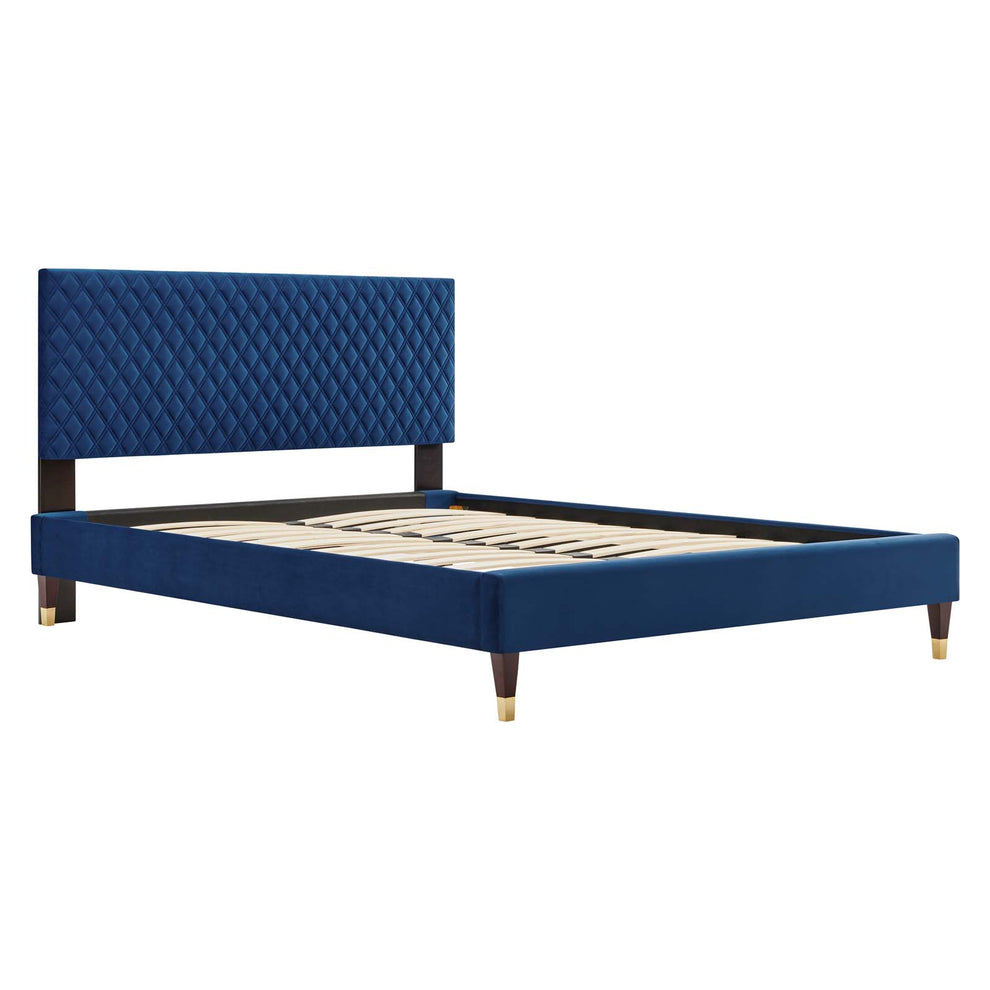 Garcelle Performance Velvet Queen Platform Bed By Modway - MOD-6290 | Beds | Modishstore - 27