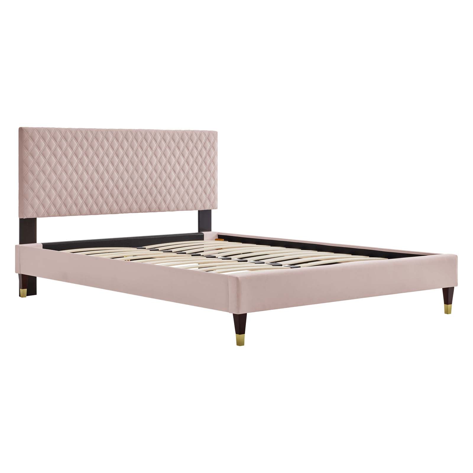 Garcelle Performance Velvet Queen Platform Bed By Modway - MOD-6290-CHA | Beds |  Modishstore - 33
