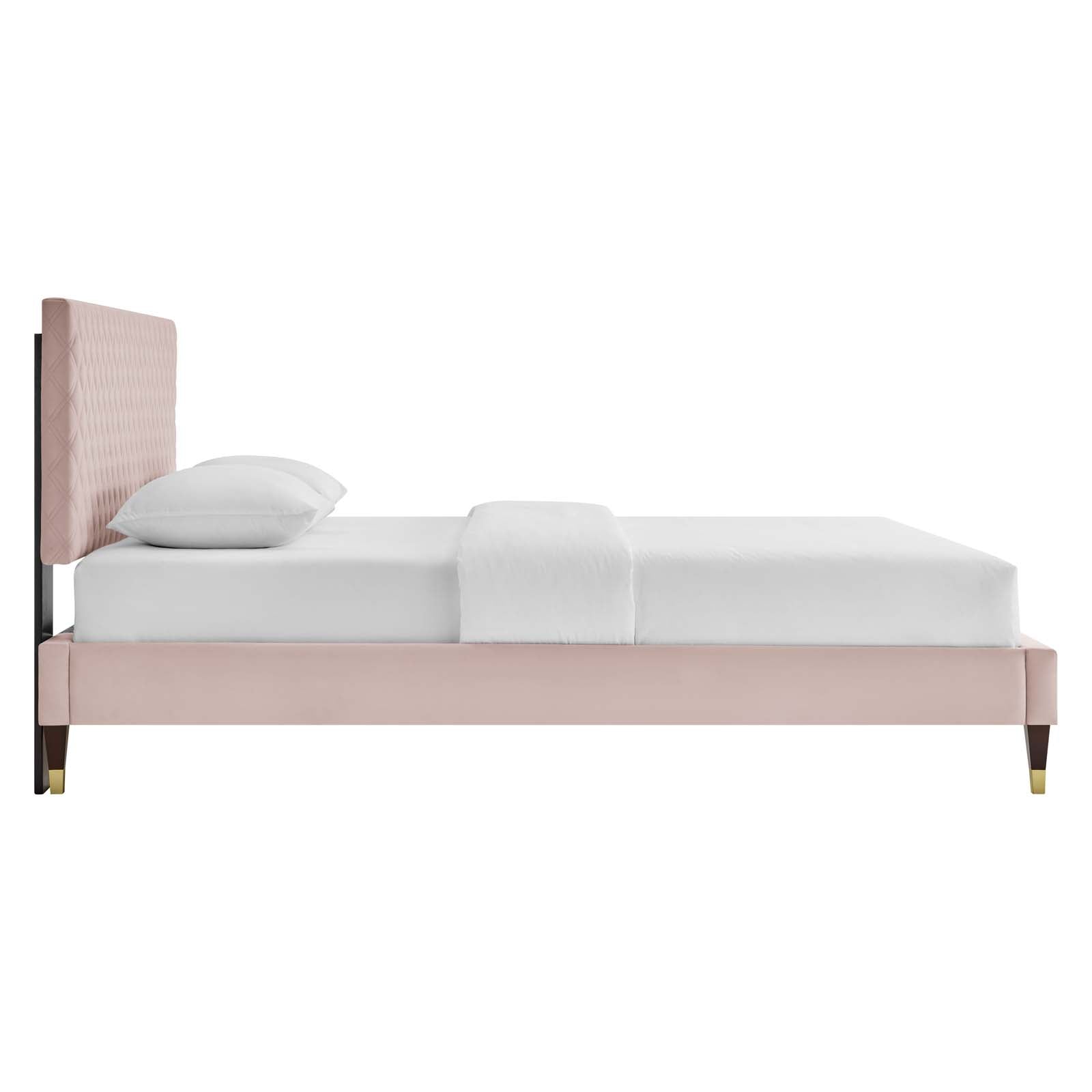 Garcelle Performance Velvet Queen Platform Bed By Modway - MOD-6290 | Beds | Modishstore - 34