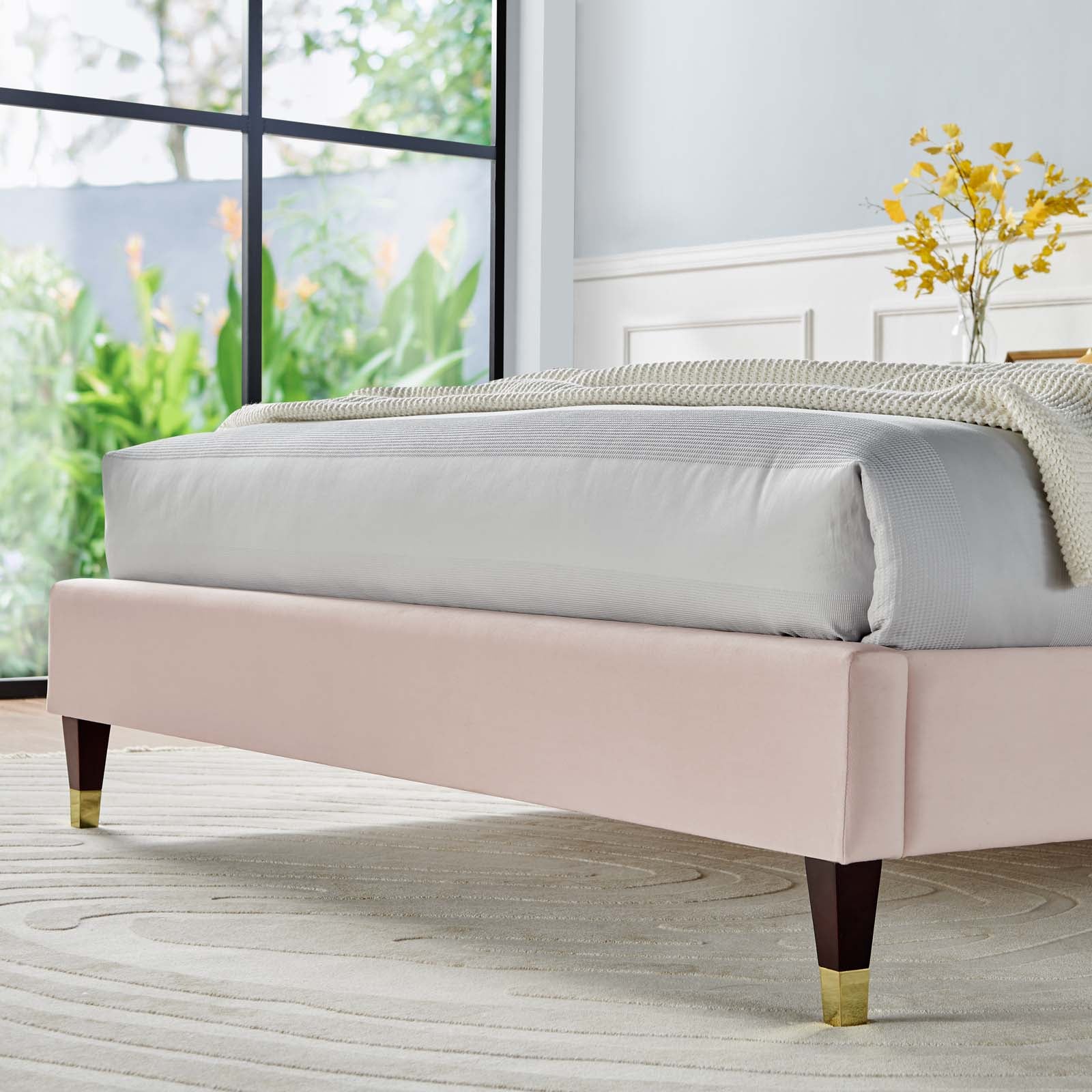 Garcelle Performance Velvet Queen Platform Bed By Modway - MOD-6290 | Beds | Modishstore - 36