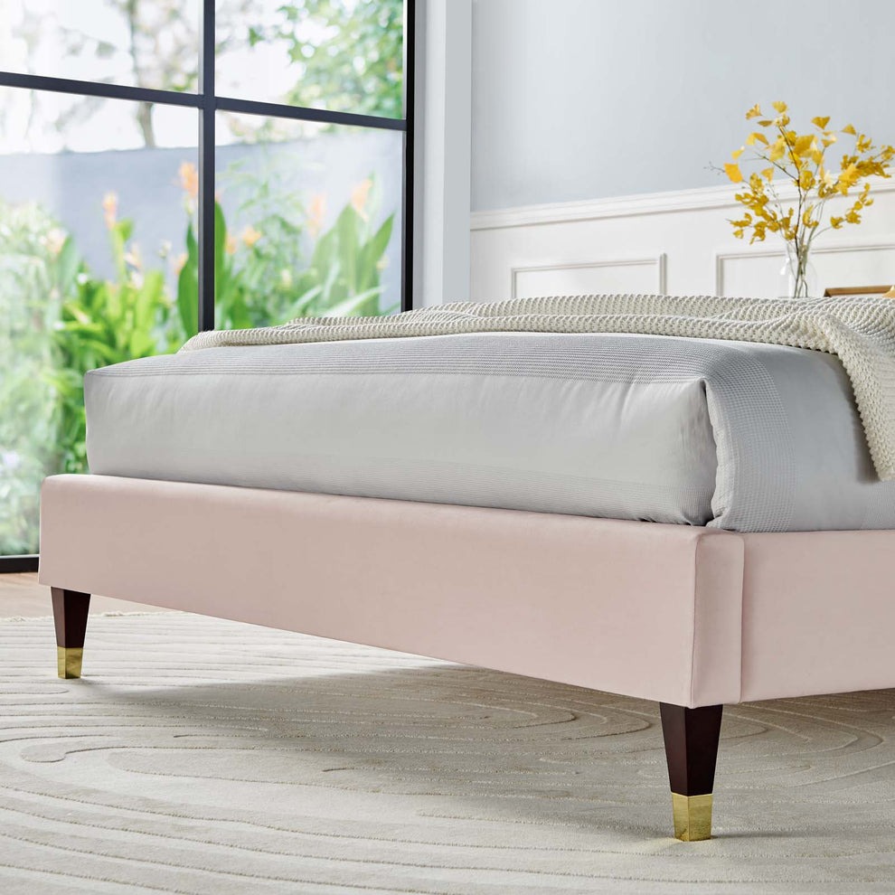 Garcelle Performance Velvet Queen Platform Bed By Modway - MOD-6290 | Beds | Modishstore - 36