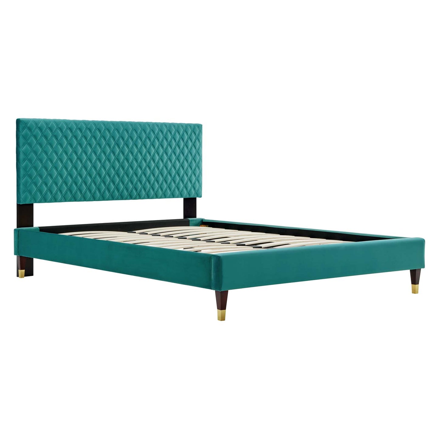 Garcelle Performance Velvet Queen Platform Bed By Modway - MOD-6290-CHA | Beds |  Modishstore - 39