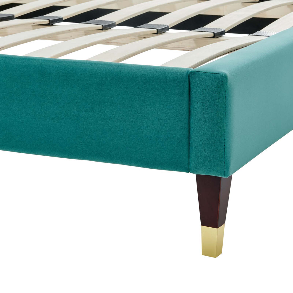 Garcelle Performance Velvet Queen Platform Bed By Modway - MOD-6290 | Beds | Modishstore - 42