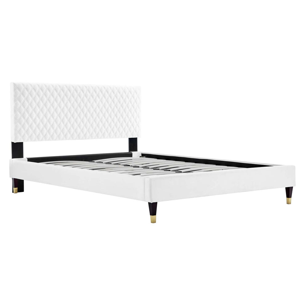 Garcelle Performance Velvet Queen Platform Bed By Modway - MOD-6290 | Beds | Modishstore - 46