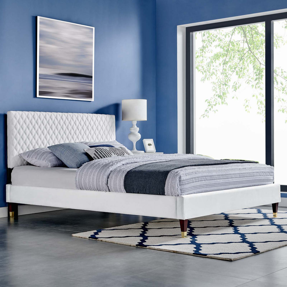 Garcelle Performance Velvet Queen Platform Bed By Modway - MOD-6290 | Beds | Modishstore - 49