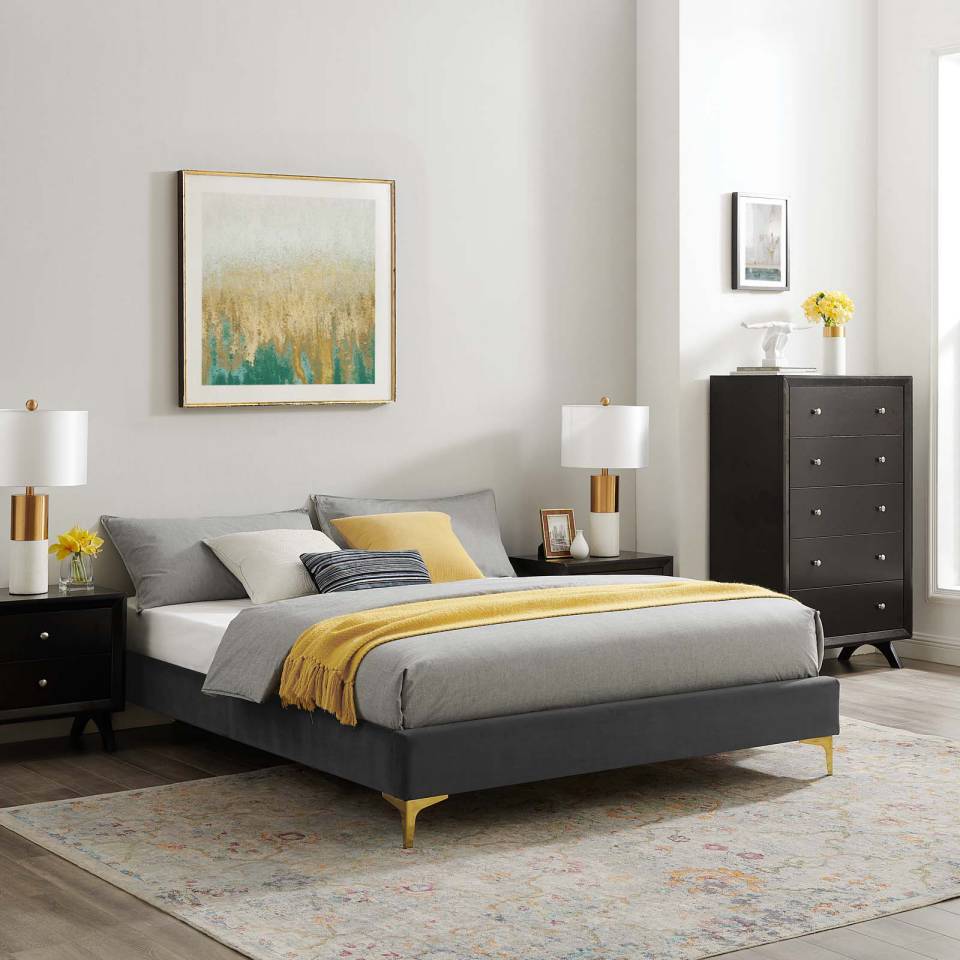 Modway Sutton Twin Performance Velvet Bed Frame - MOD-6305 | Beds | Modishstore - 1