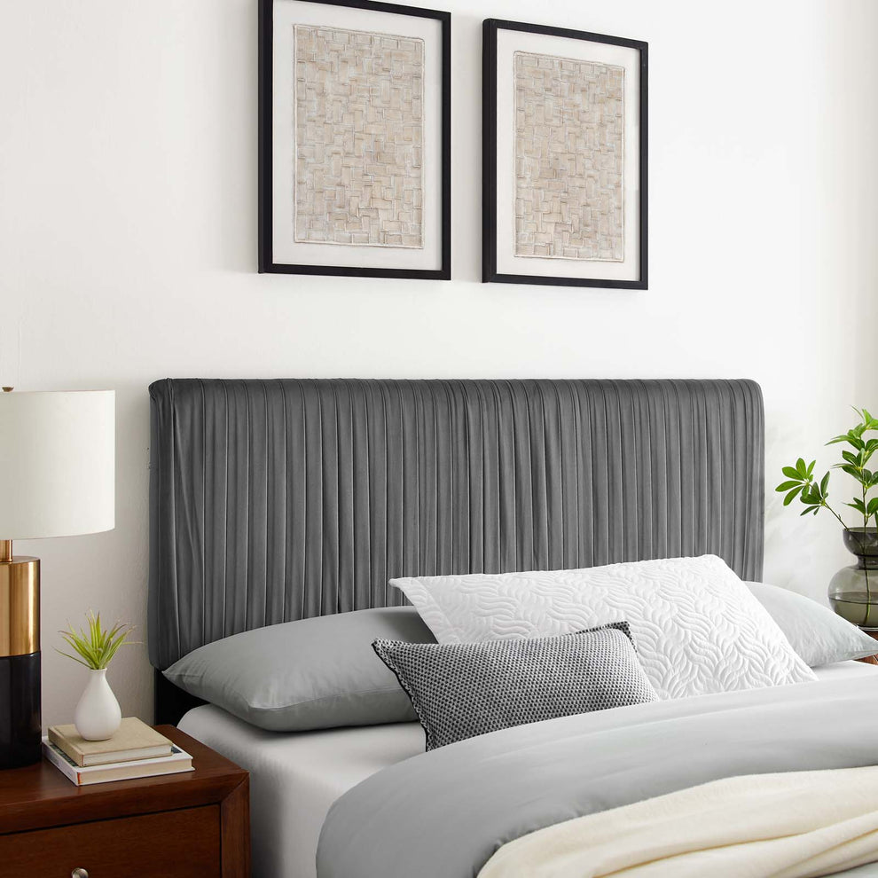 Eloise Channel Tufted Performance Velvet Full/Queen Headboard By Modway - MOD-6327 | Headboards | Modishstore - 1