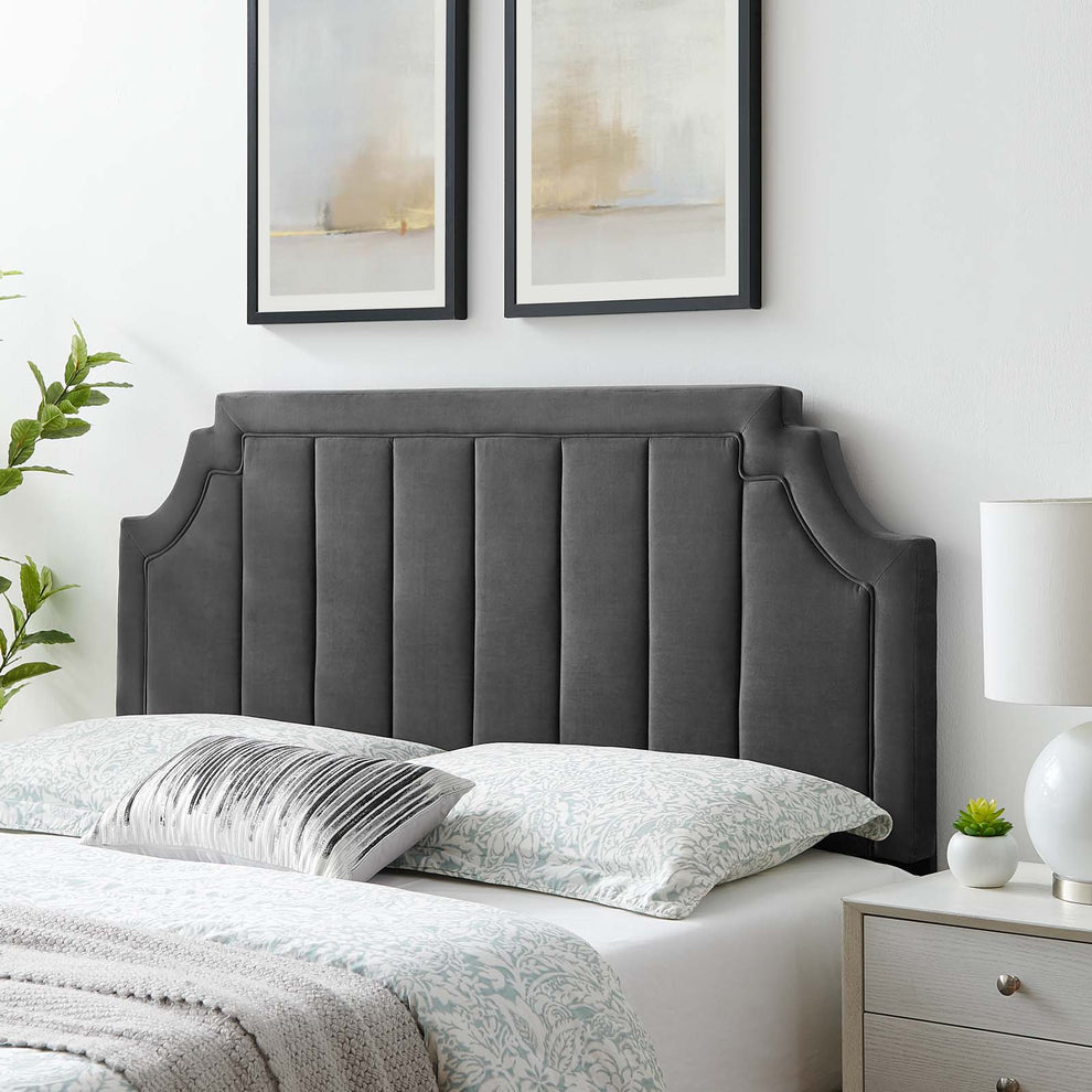 Alyona Channel Tufted Performance Velvet Full/Queen Headboard By Modway - MOD-6347 | Headboards | Modishstore - 1